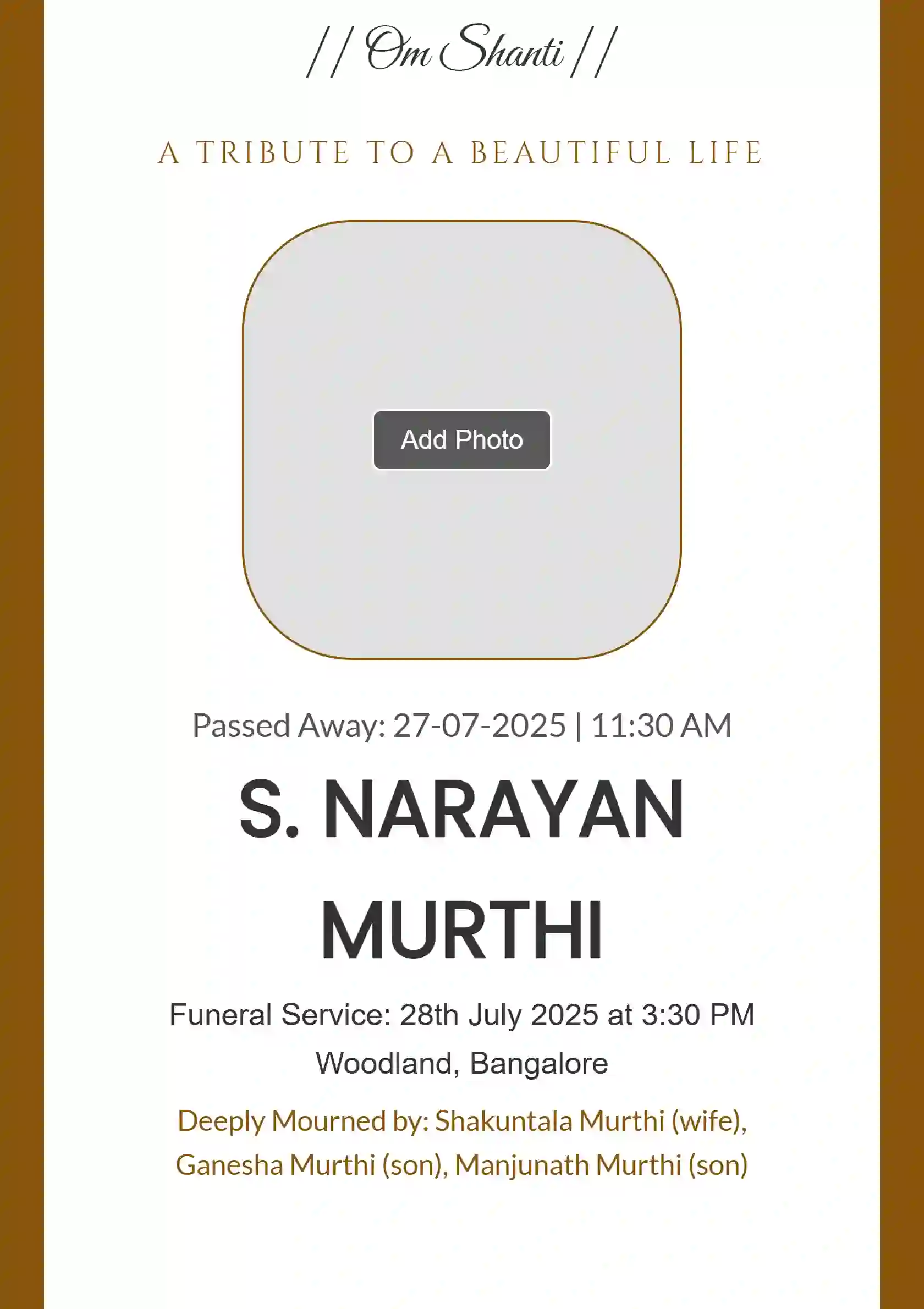 Floral & Soft Death Announcement - Editable Invitation Design