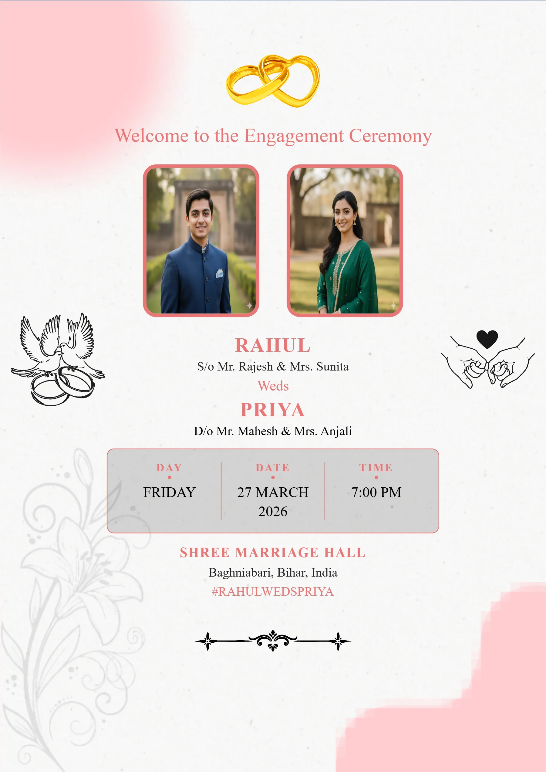 Best Engagement Card Template